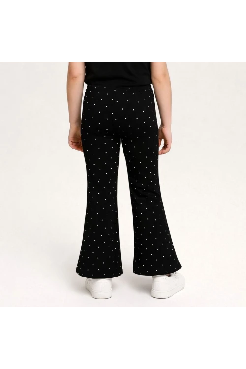 Kız Çocuk Taşlı Bol Paça Modal Pantolon 20607