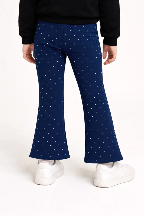 Kız Çocuk Taşlı Bol Paça Modal Pantolon 20607