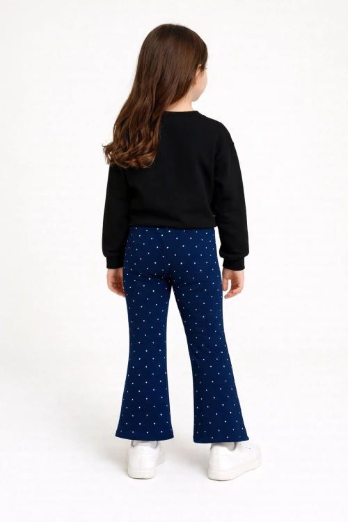 Kız Çocuk Taşlı Bol Paça Modal Pantolon 20607