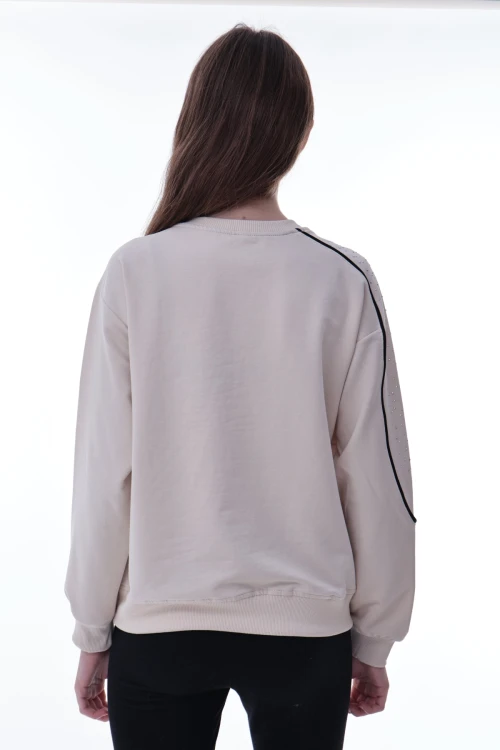 Kolu Biyeli Baskılı Kız Çocuk Sweat 2012