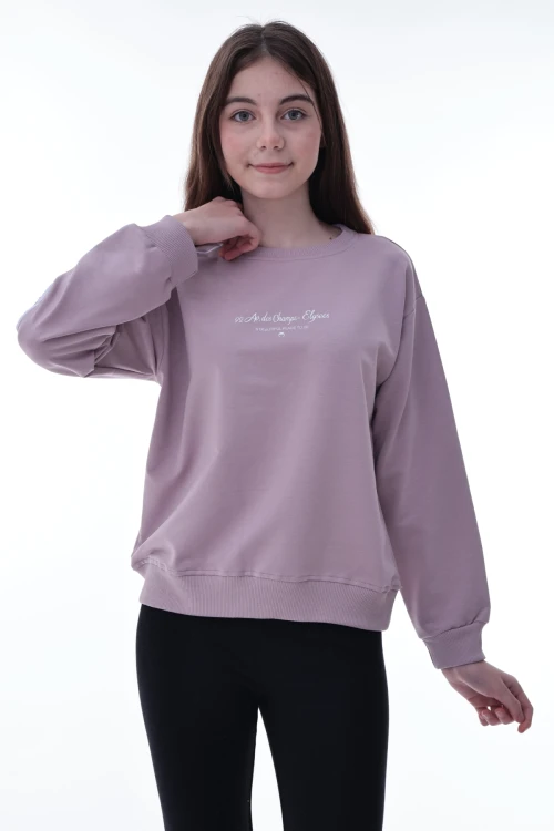 Kolu Biyeli Baskılı Kız Çocuk Sweat 2012