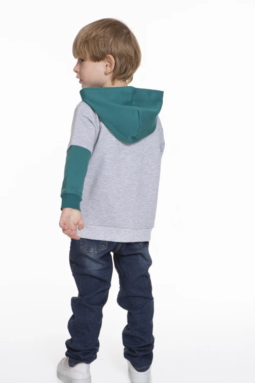Kulaklık Baskılı Kapüşonlu Erkek Bebek Hoodie 54265