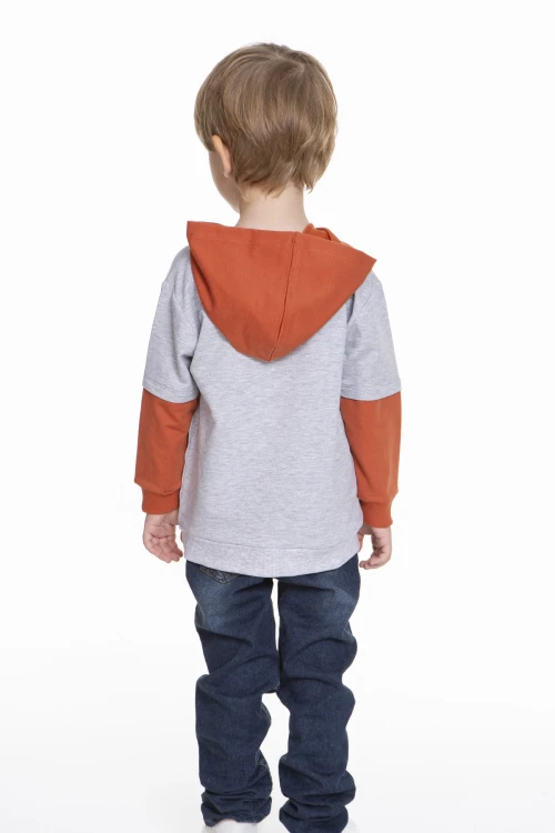 Kulaklık Baskılı Kapüşonlu Erkek Bebek Hoodie 54265