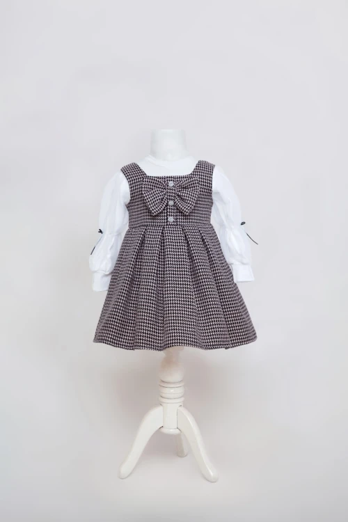 Kurdela Detaylı Kız Çocuk Elbise 6131