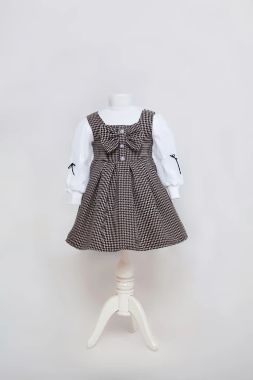 Kurdela Detaylı Kız Çocuk Elbise 6131