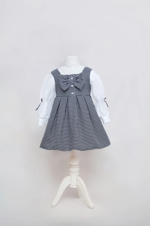 Kurdela Detaylı Kız Çocuk Elbise 6131