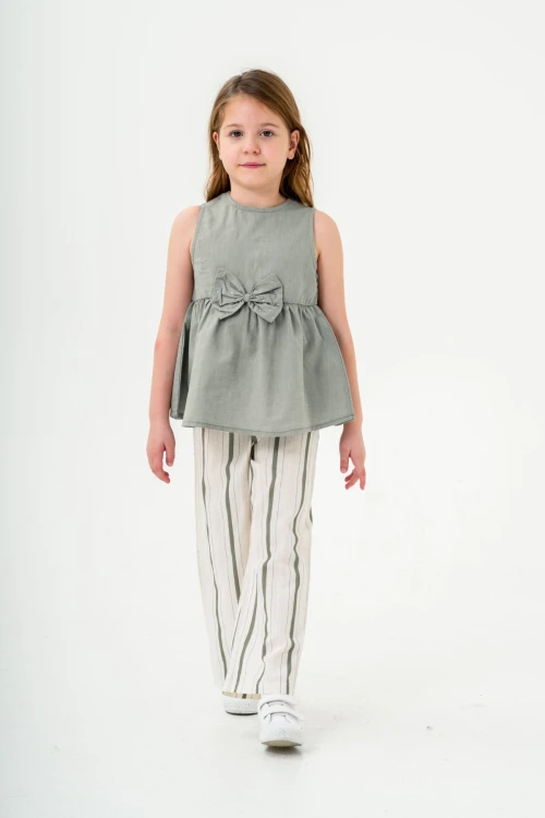 Kurdela Detaylı Kız Çocuk Takım 3834