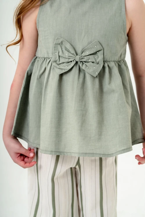 Kurdela Detaylı Kız Çocuk Takım 3834