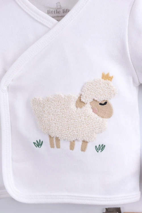 Kuzu İşlemeli Kız Bebek 5li Set 9005