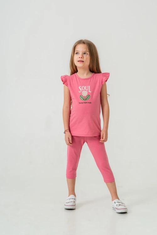 Lale Baskılı Kız Çocuk Takım 50361