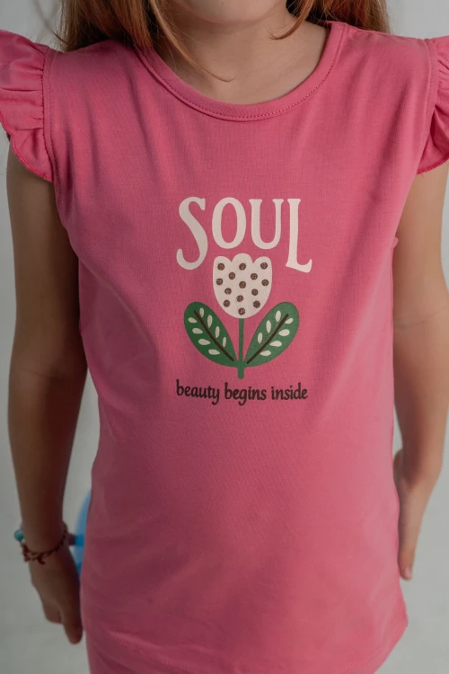 Lale Baskılı Kız Çocuk Takım 50361