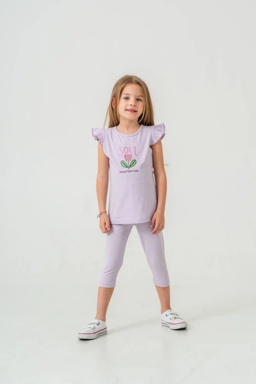 Lale Baskılı Kız Çocuk Takım 50361