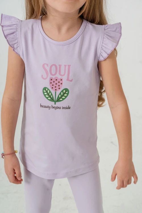 Lale Baskılı Kız Çocuk Takım 50361