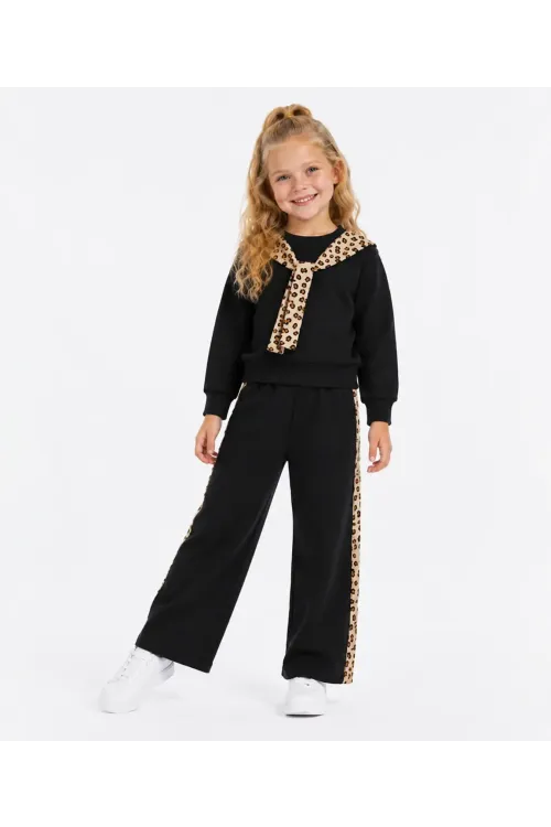 Leopar Fularlı Kız Çocuk Takım 32450