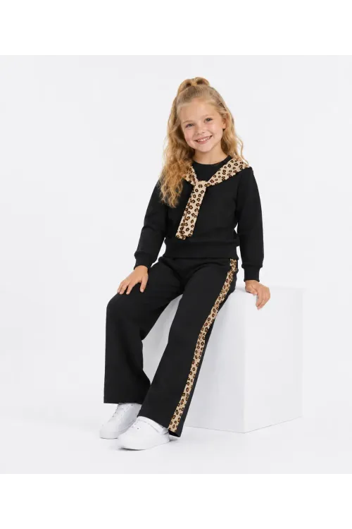 Leopar Fularlı Kız Çocuk Takım 32450