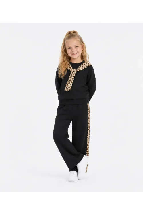 Leopar Fularlı Kız Çocuk Takım 32450