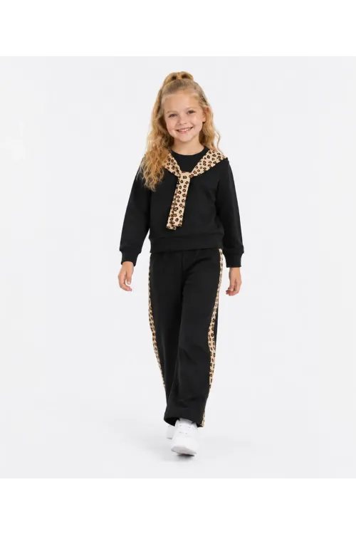 Leopar Fularlı Kız Çocuk Takım 32450