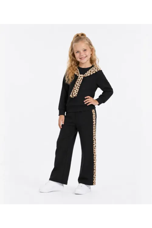 Leopar Fularlı Kız Çocuk Takım 32450