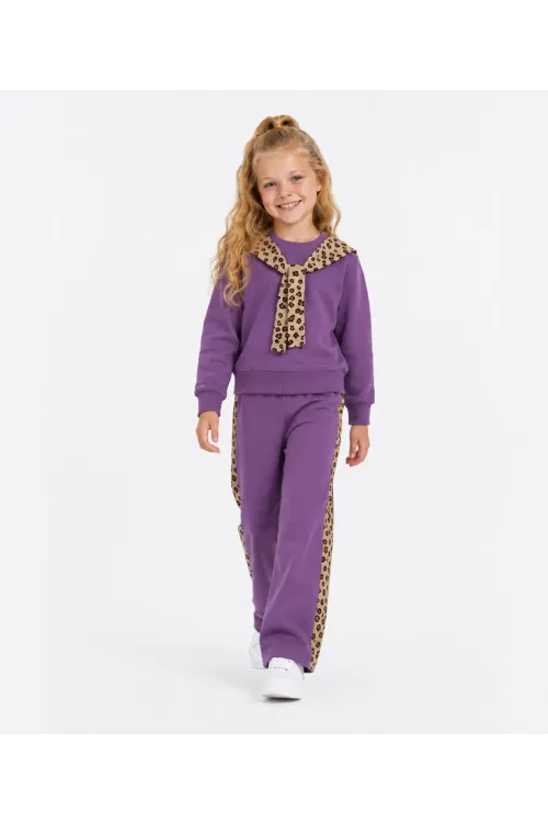 Leopar Fularlı Kız Çocuk Takım 32450