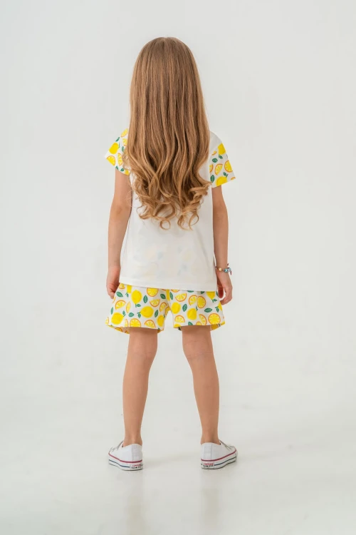 Limon Baskılı Kız Çocuk Şortlu Takım 50359