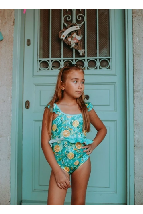 Limon Desenli Kız Çocuk Mayo 2302