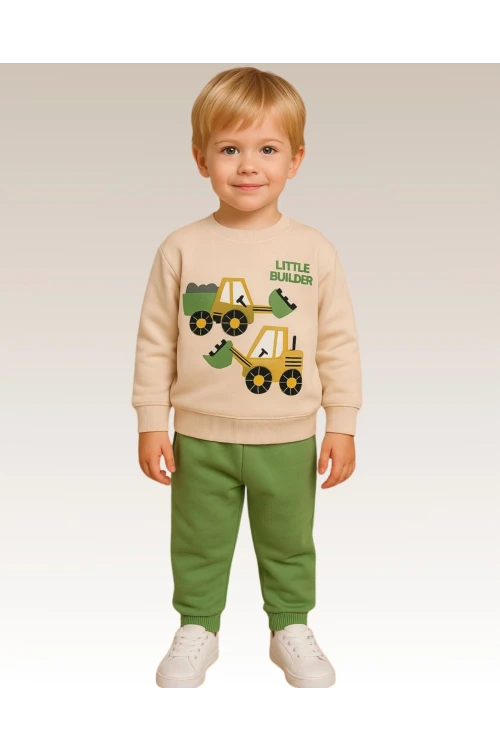 Little Builder Baskılı Erkek Bebek Takım 20107