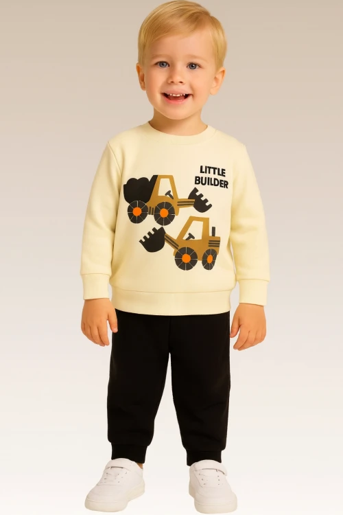Little Builder Baskılı Erkek Bebek Takım 20107
