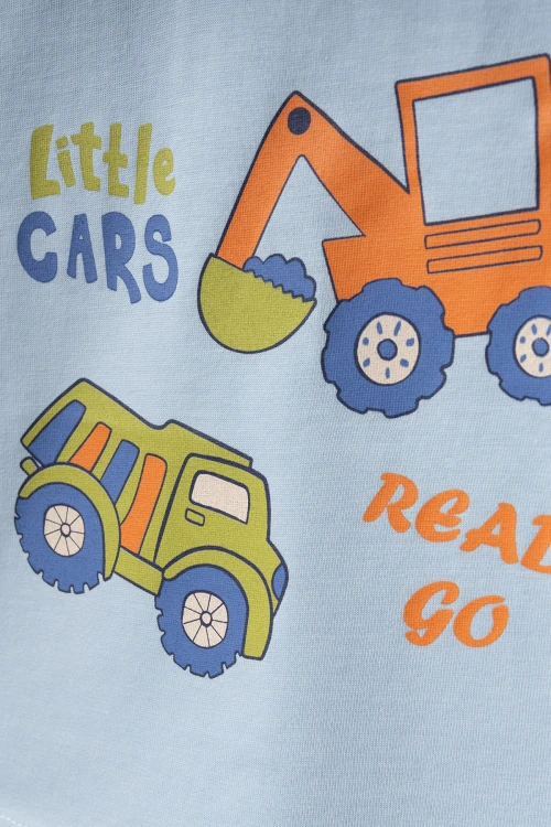 Little Cars Baskılı Erkek Bebek Tişört 2009