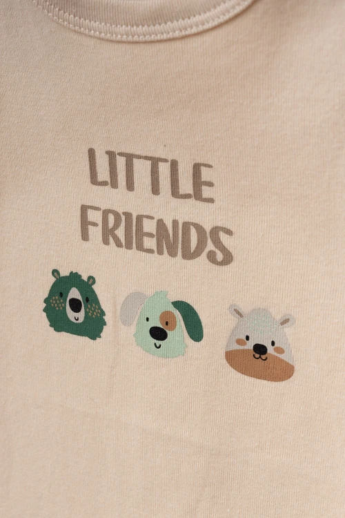 Little Friends Baskılı 2li  Penye Tulum 1013