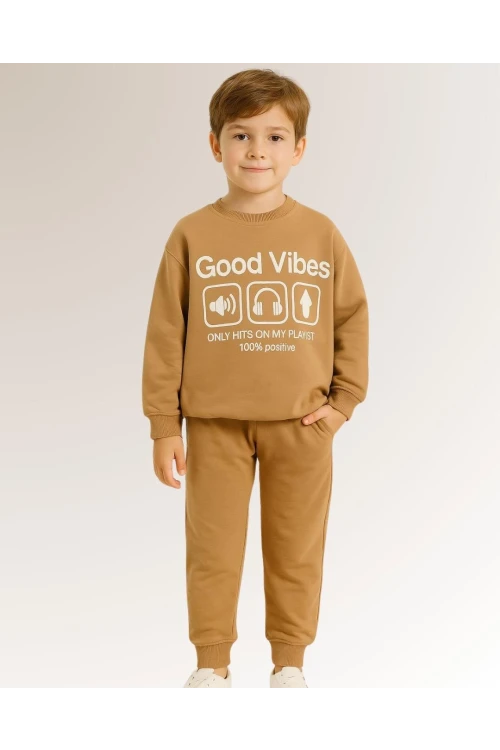 Good Vibes Baskılı Erkek Çocuk Takım 20403