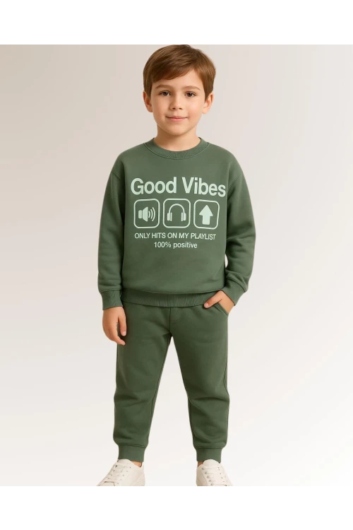 Good Vibes Baskılı Erkek Çocuk Takım 20403