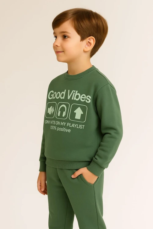 Good Vibes Baskılı Erkek Çocuk Takım 20403