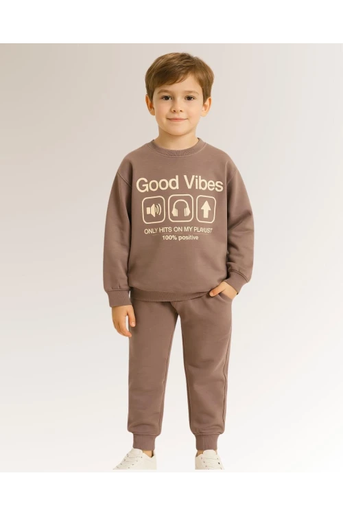 Good Vibes Baskılı Erkek Çocuk Takım 20403