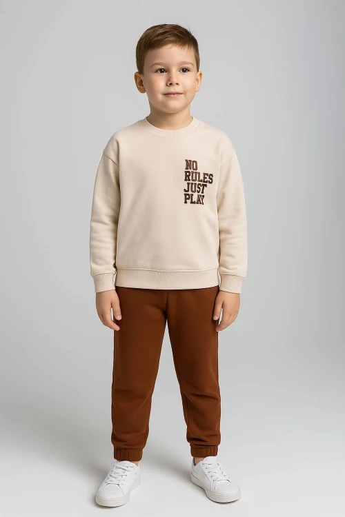 No Rules Baskılı Erkek Çocuk Takım 20407