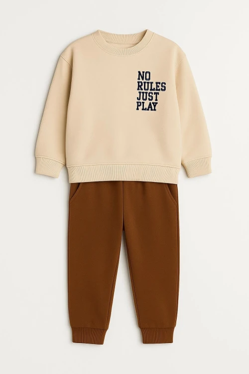 No Rules Baskılı Erkek Çocuk Takım 20407