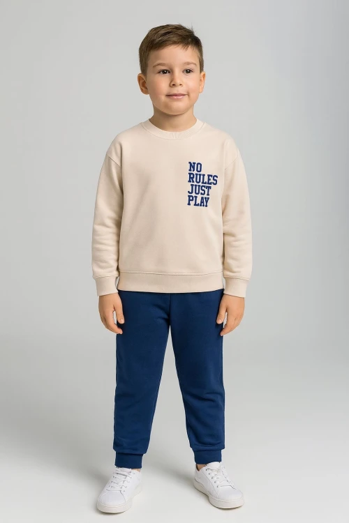 No Rules Baskılı Erkek Çocuk Takım 20407