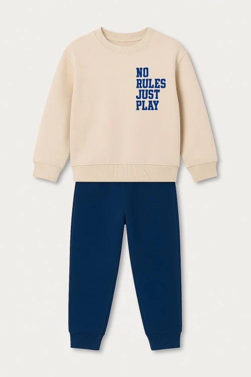 No Rules Baskılı Erkek Çocuk Takım 20407