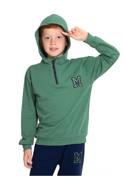 M. Nakışlı Fermuarlı Eşofman Takımı 54404