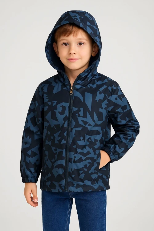 Mermer Desen Erkek Çocuk Yağmurluk 3627