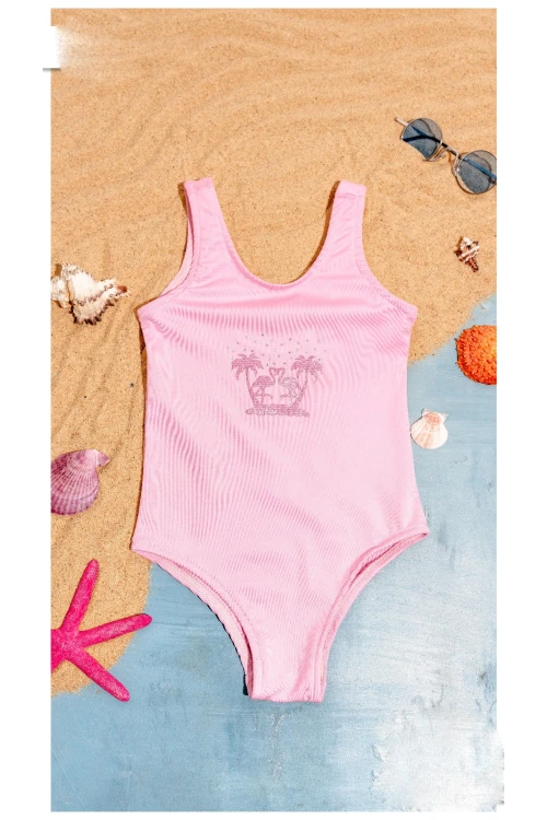 Palmiye Baskılı Kız Çocuk Mayo 1201