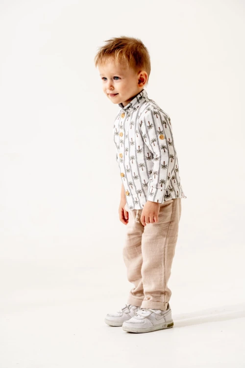 Palmiye Desenli Müslin Takım 6236