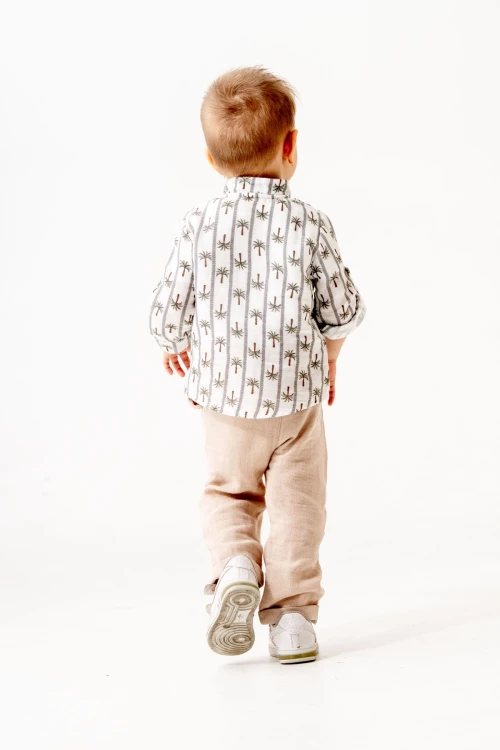 Palmiye Desenli Müslin Takım 6236