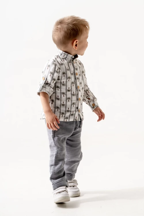 Palmiye Desenli Müslin Takım 6236