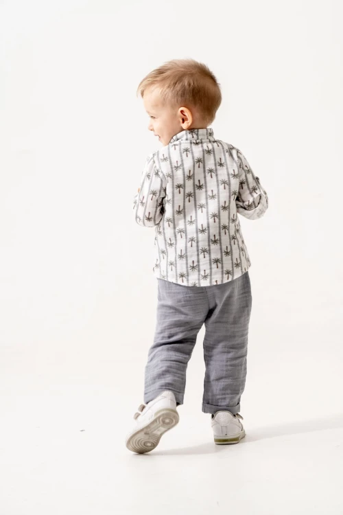 Palmiye Desenli Müslin Takım 6236