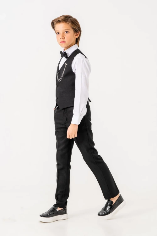 Papyonlu Yelekli Takım Elbise 3003