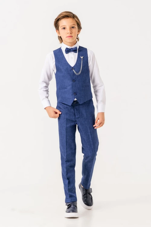 Papyonlu Yelekli Takım Elbise 3003