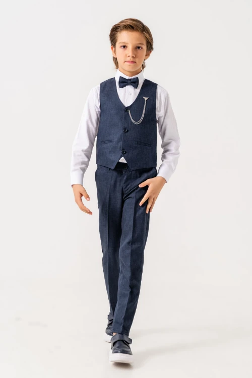 Papyonlu Yelekli Takım Elbise 3003