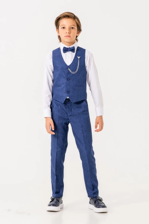 Papyonlu Yelekli Takım Elbise 3004