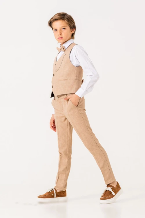 Papyonlu Yelekli Takım Elbise 3004