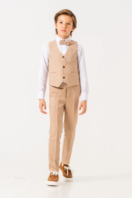 Papyonlu Yelekli Takım Elbise 3004